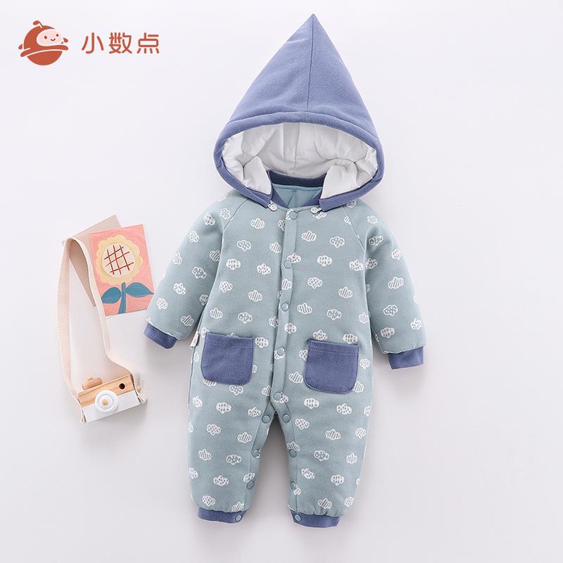 小数点连身衣棉爬服外穿73-90