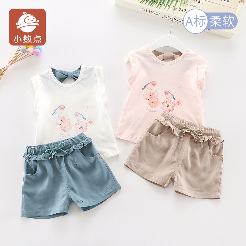 童装小数点女宝宝休闲风短袖短裤