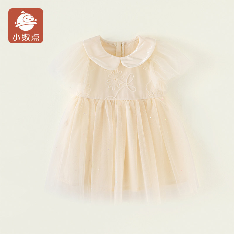 小数点女童夏装无袖网纱连衣裙