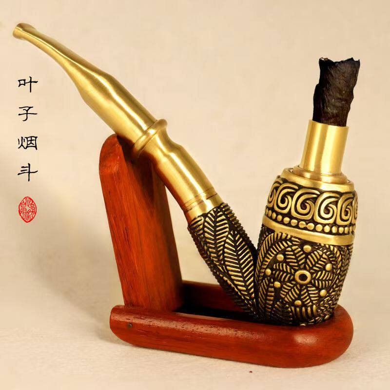 黄铜烟斗可拆卸清洗旱烟袋锅两用