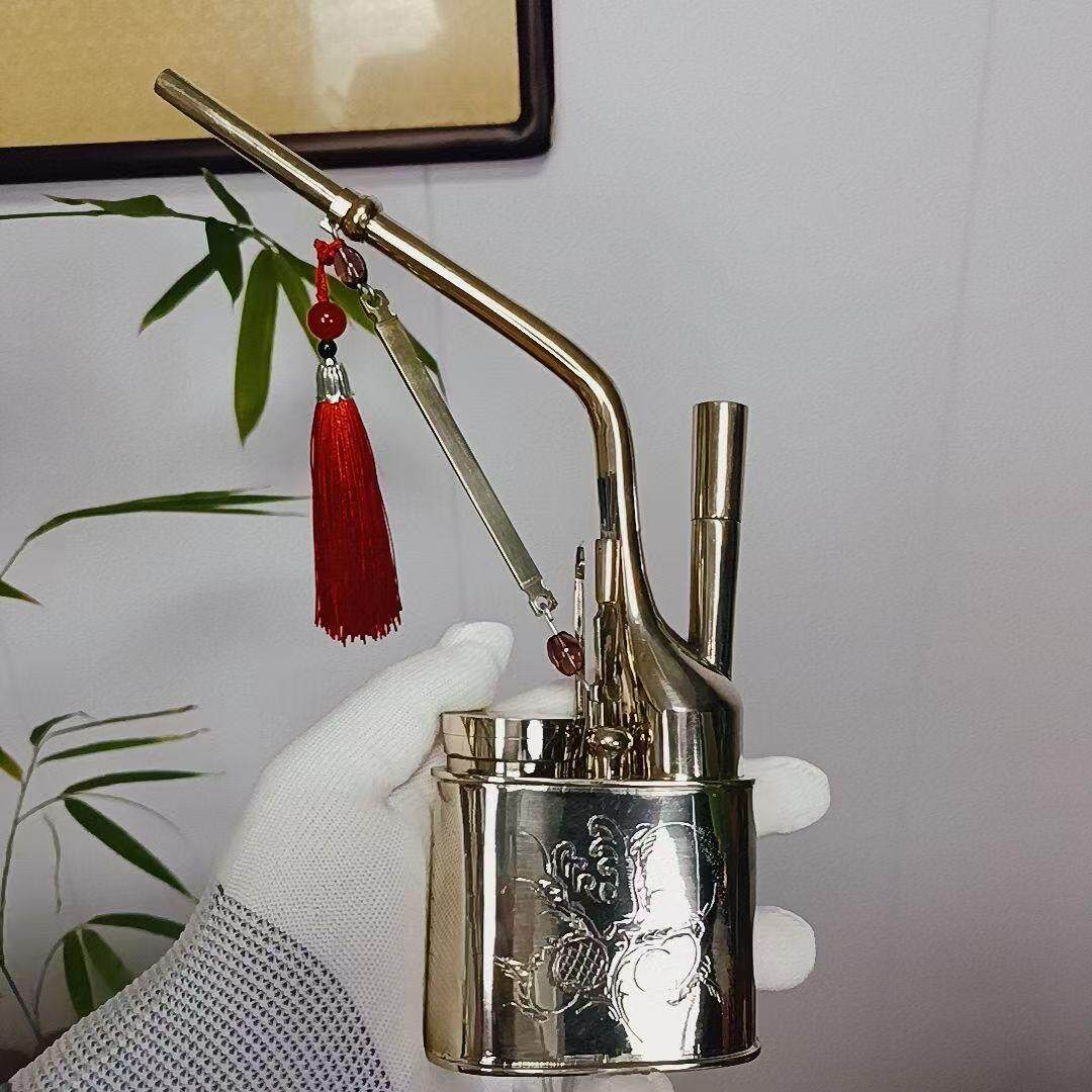 纯白铜手工水烟袋高档复古收藏