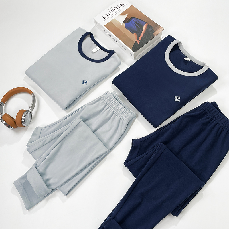 男大童德绒内衣套装秋冬青少年