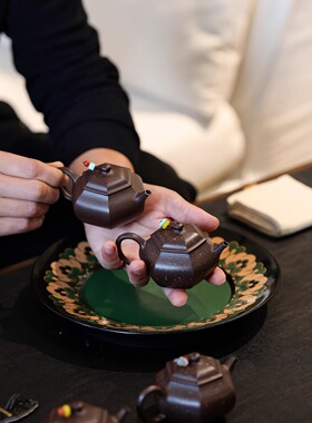 2.8第四批次-复刻款90C六方雅趣紫泥小品壶原矿宜兴紫砂壶送礼