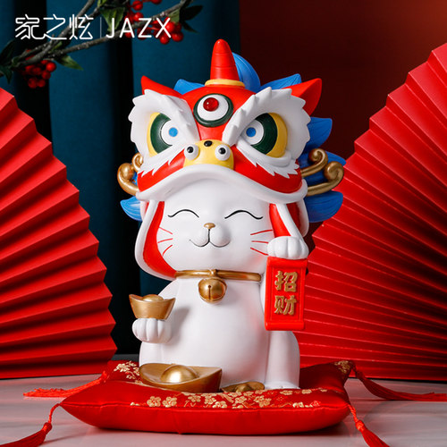 开业手绘工艺招财猫收银台礼盒