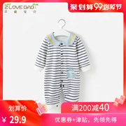 Quần áo sơ sinh cho bé sơ sinh cotton nam mùa thu và quần áo trẻ em mùa xuân và mùa thu dài tay romper Quần áo sơ sinh quần áo mùa thu - Áo liền quần