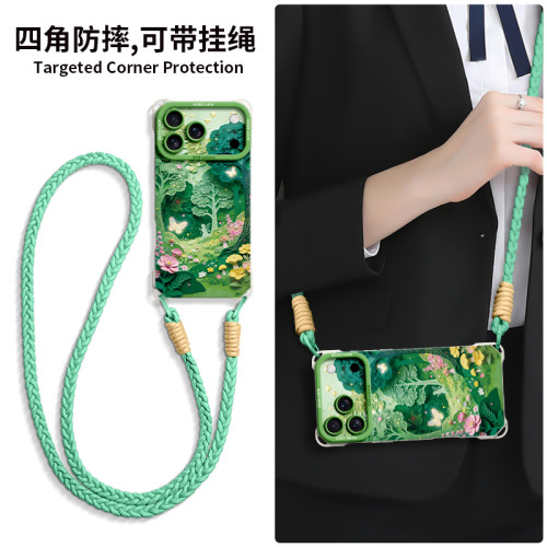 适用苹果全型号手机壳新款带挂绳