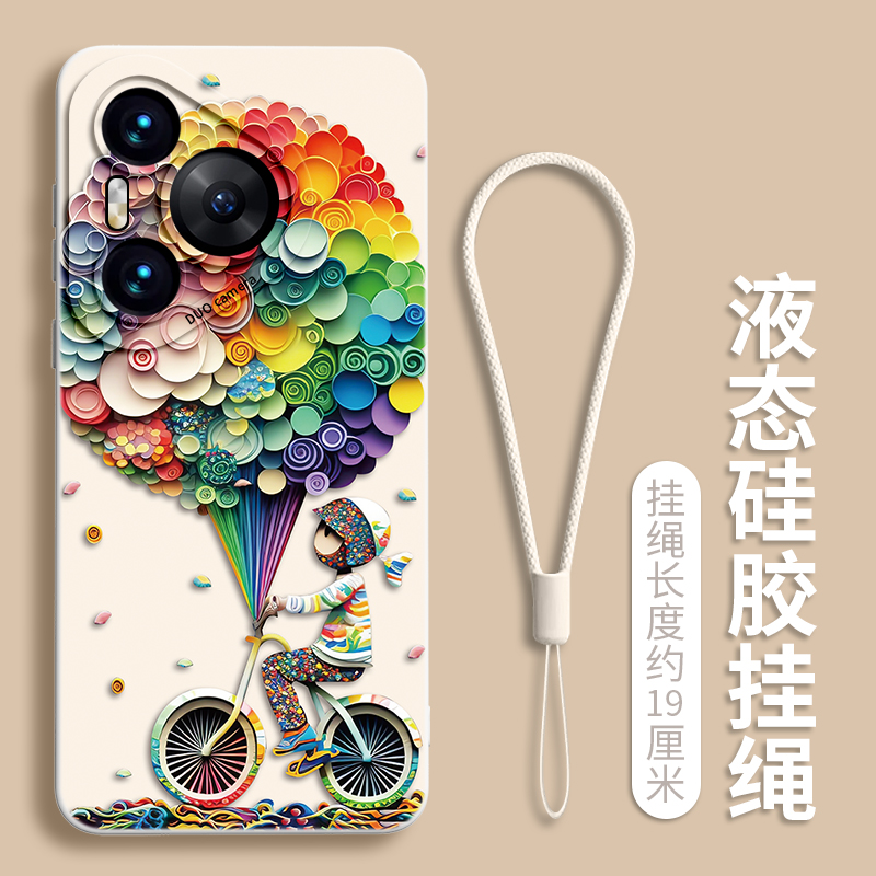 适用华为P新气球女孩硅胶手机壳