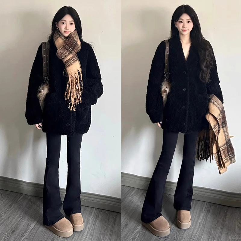 175高个子加长裤子180黑色微喇牛仔裤女高腰显瘦马蹄喇叭裤子秋冬