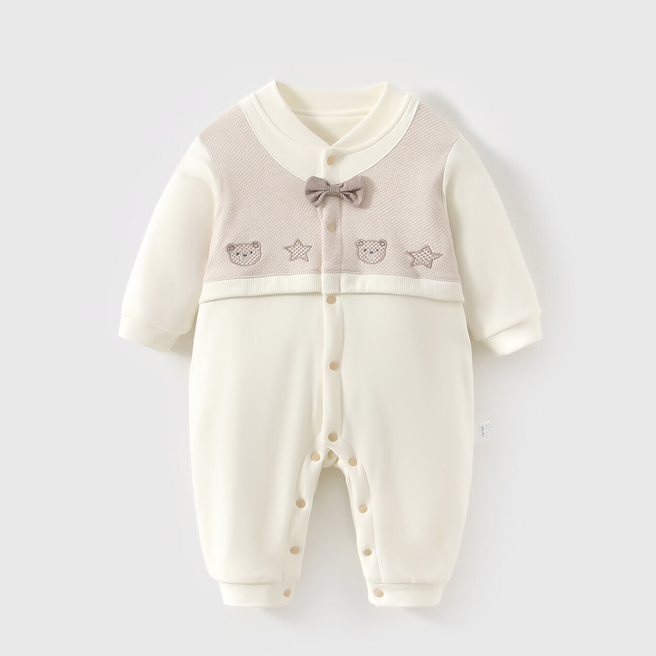 婴儿连体衣40g夹棉外出a类纯棉秋冬季男宝宝衣服哈衣早秋薄棉内穿