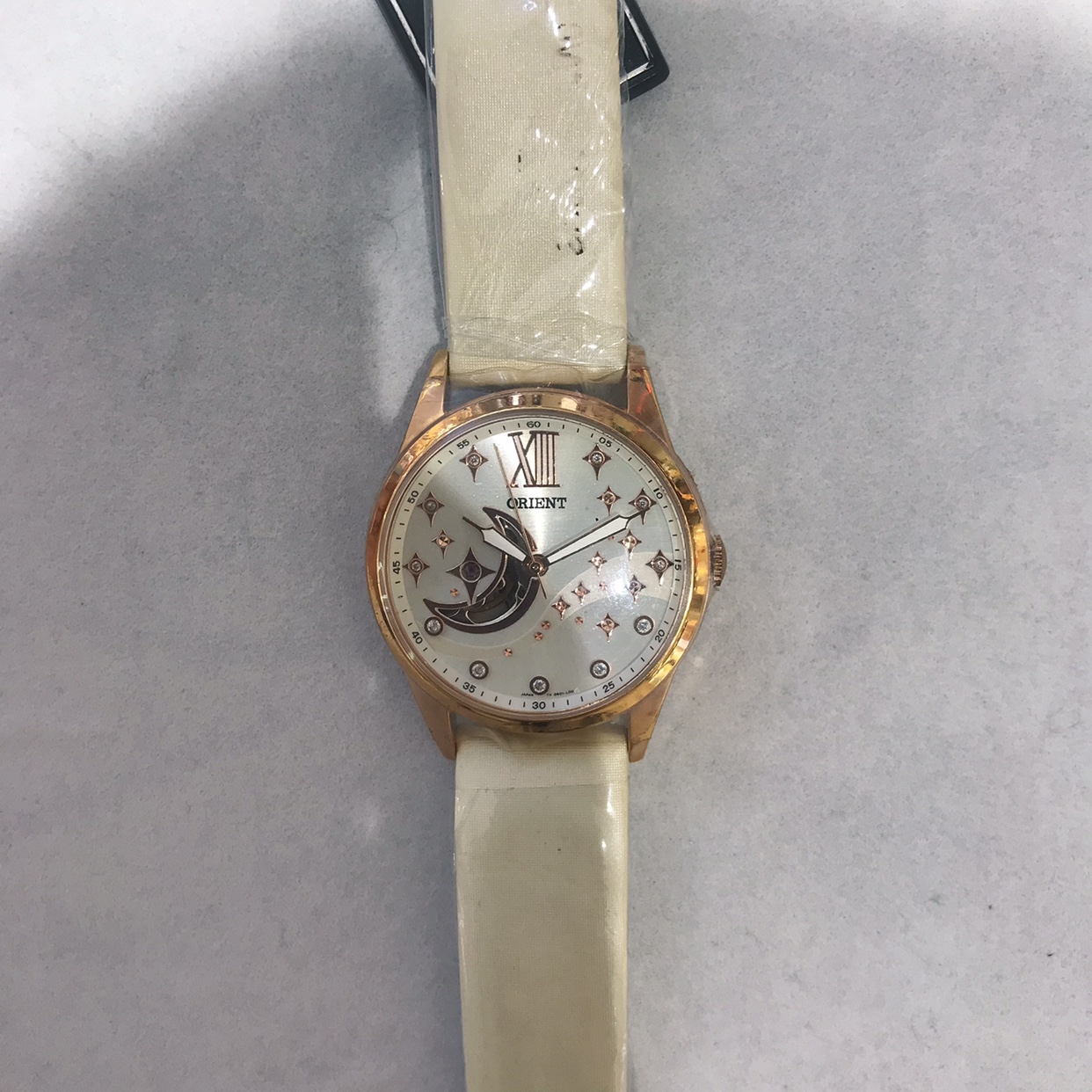 双狮表女表白色真皮表星星送皮带自动机械时尚防水SDB0100BW