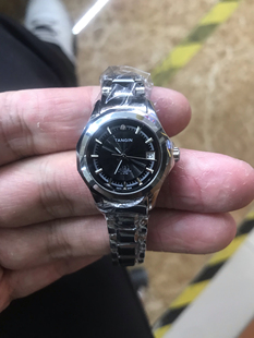 小表盘机械表瑞士天珺全自动钨钢黑色日历防水超小蝴蝶扣2187L