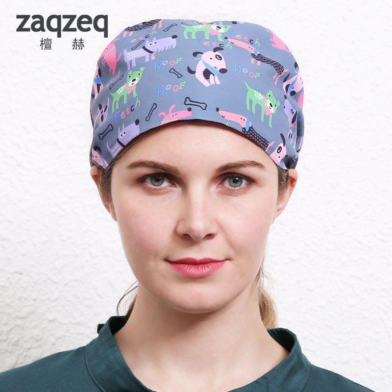 手术帽男女医生护士帽工作帽手术室印花帽子包头巾手术帽月子帽