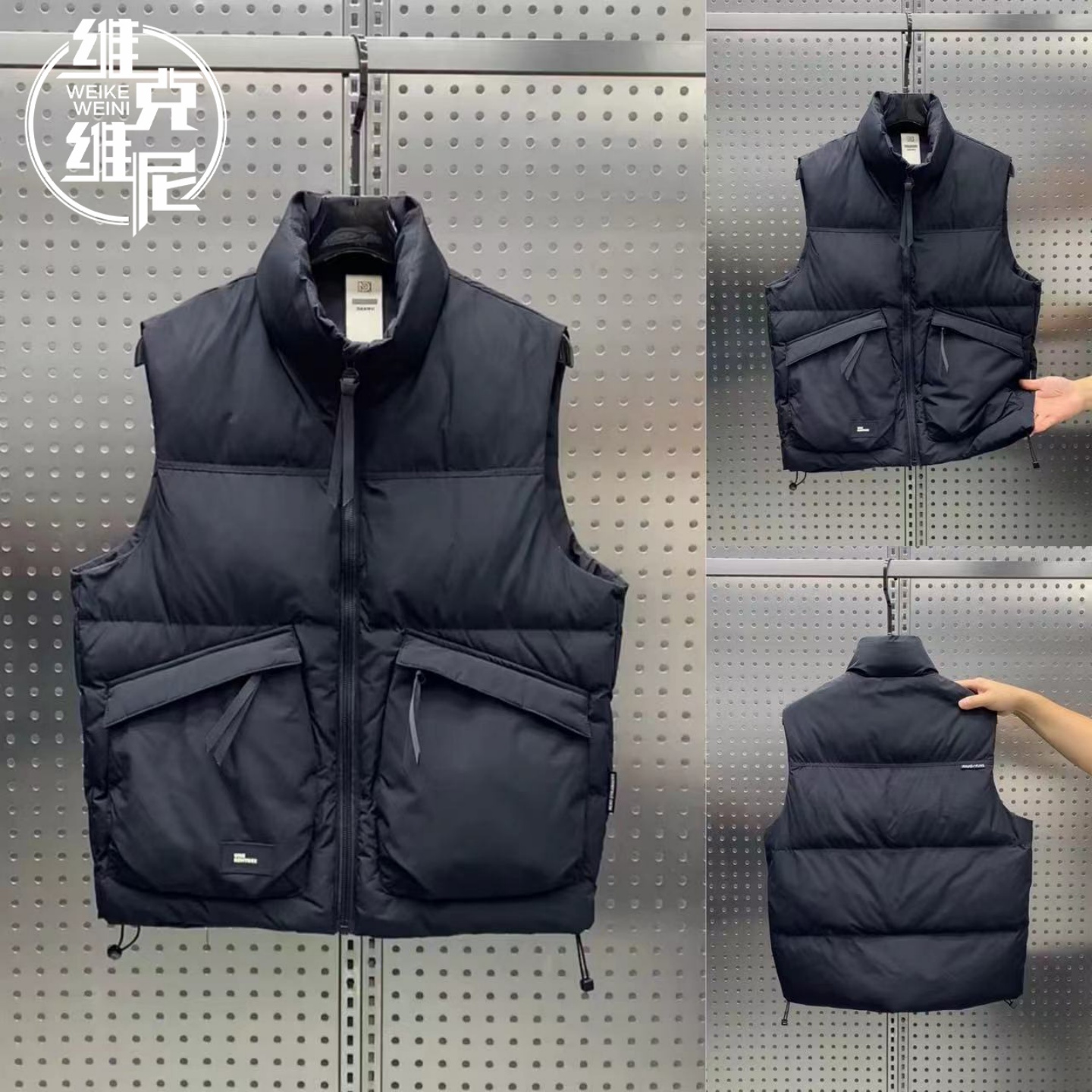 羽绒马甲男士2025年冬季新款美式潮牌痞帅宽松白鸭绒背心坎肩外套