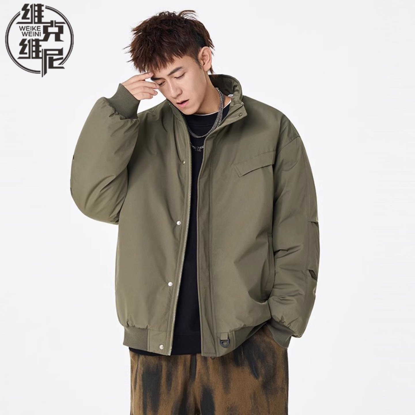 飞行员夹克外套男士秋冬季加厚保暖棉衣美式潮牌休闲宽松复古棉服