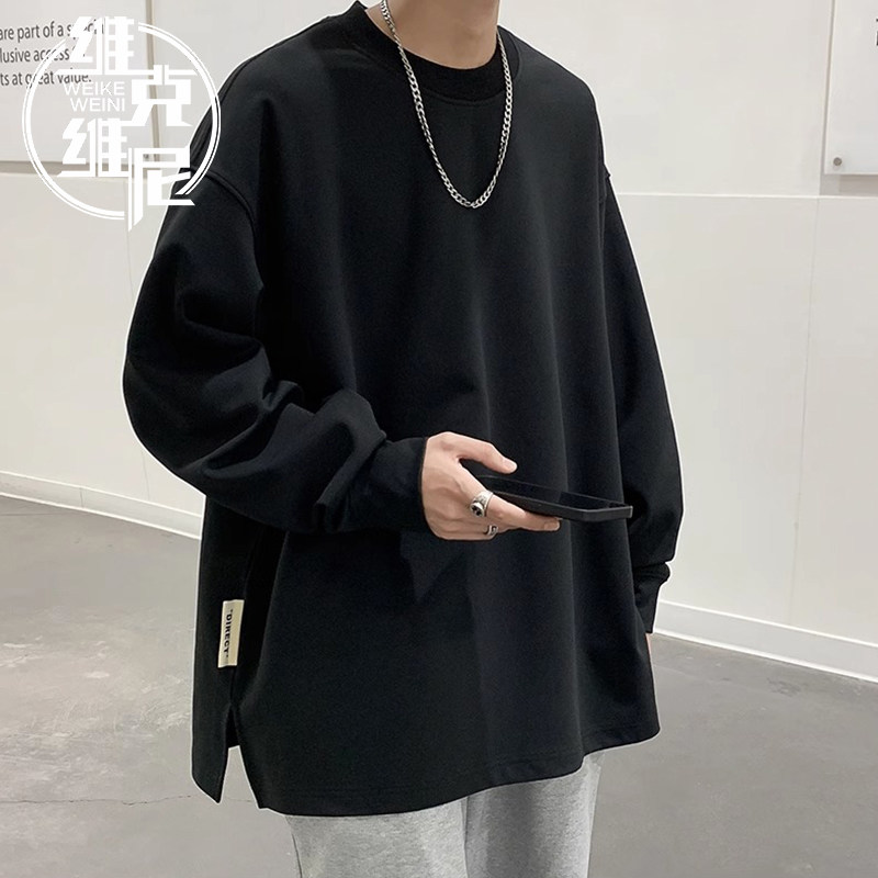 重磅卫衣男潮牌ins2025年春秋新款宽松大码上衣男生纯色开衩外套,男装,卫衣,淘宝优惠券,粉丝福利购,淘宝优惠卷