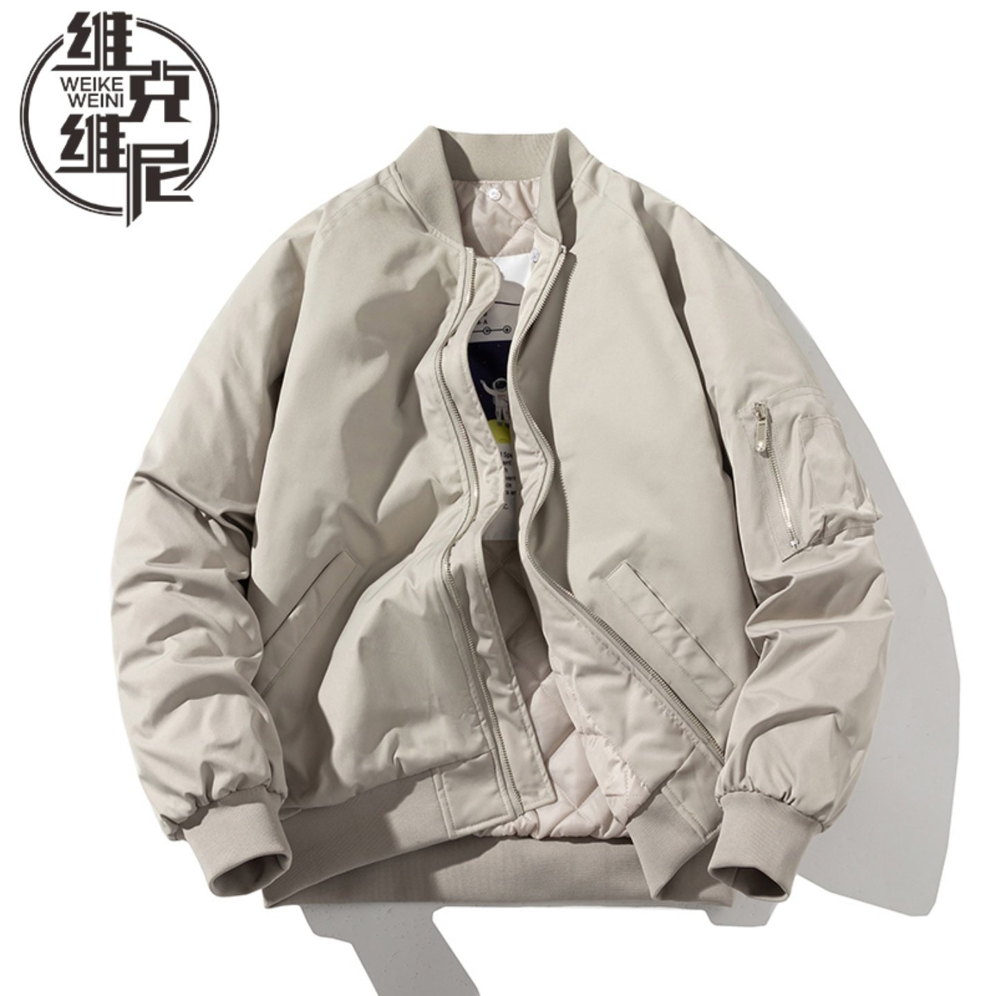美式飞行员夹克外套男士秋冬加棉加厚棉衣潮牌潮流复古休闲棒球服