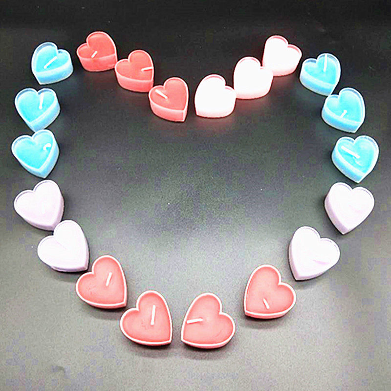 心形蜡烛浪漫摆图创意生日派对求婚无烟亚克力爱心小蜡烛场景布置