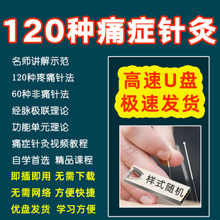 U盘中医痛症120种针灸方法视频教程颈肩腰腿痛全身疼痛针灸课程