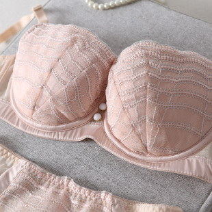 透气舒适型内衣 聚拢文胸 女 微调整型 阿裳W6081 性感蕾丝 薄款