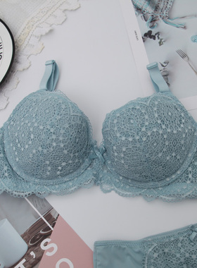 镂空蕾丝薄款大码文胸 舒适包容收副乳内衣女 柔美性感 阿裳W6035