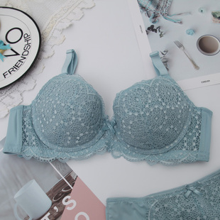 柔美性感 镂空蕾丝薄款 舒适包容收副乳内衣女 文胸 阿裳W6035 大码