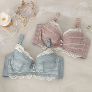 性感蕾丝软钢圈内衣 阿裳W6016 侧收副乳微调整型薄棉杯文胸