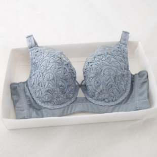 胖mm聚拢收副乳调整型内衣 文胸 阿裳W6082 大胸显小薄款 蕾丝大码