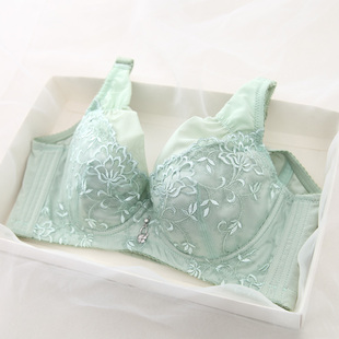深V聚拢性感文胸 刺绣收副乳女士调整型模杯内衣阿裳品牌 大码 薄款