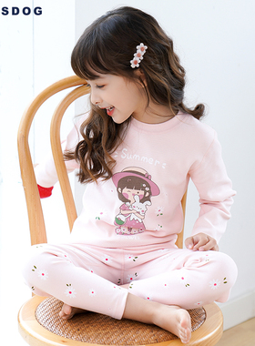 blessdog蓝狗家秋冬鹿绒女童保暖内衣套装儿童加厚棉内衣裤