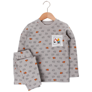 blessdog蓝狗家秋冬鹿绒男童保暖内衣套装儿童加厚棉内衣裤