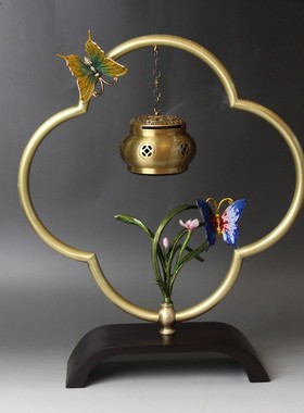 室内蝴蝶音乐中式风兰花工艺品