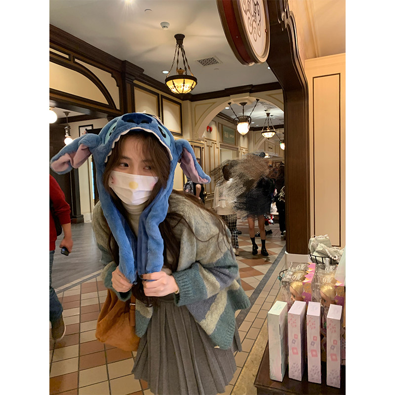 OneSession 毛衣开衫女春秋慵懒撞色九分袖针织衫复古2023年新款