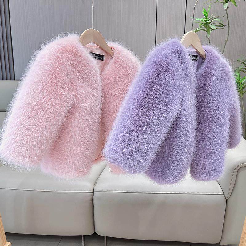 2025秋冬款女童仿皮草毛毛外套加棉加厚棉服洋气百搭拜年服小香风,童装/婴儿装/亲子装,皮草/仿皮草,淘宝优惠券,粉丝福利购,淘宝优惠卷