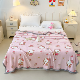 秋冬加厚双面印花牛奶绒毛毯珊瑚绒儿童盖毯幼儿园学生小被子床单