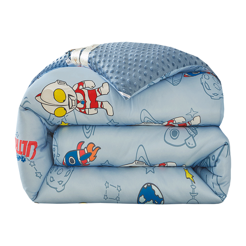 卡通可爱牛奶绒豆豆被子针织棉春秋被加厚保暖冬被儿童学生被芯