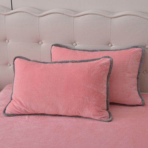 牛奶绒枕套一对装冬季珊瑚绒枕套