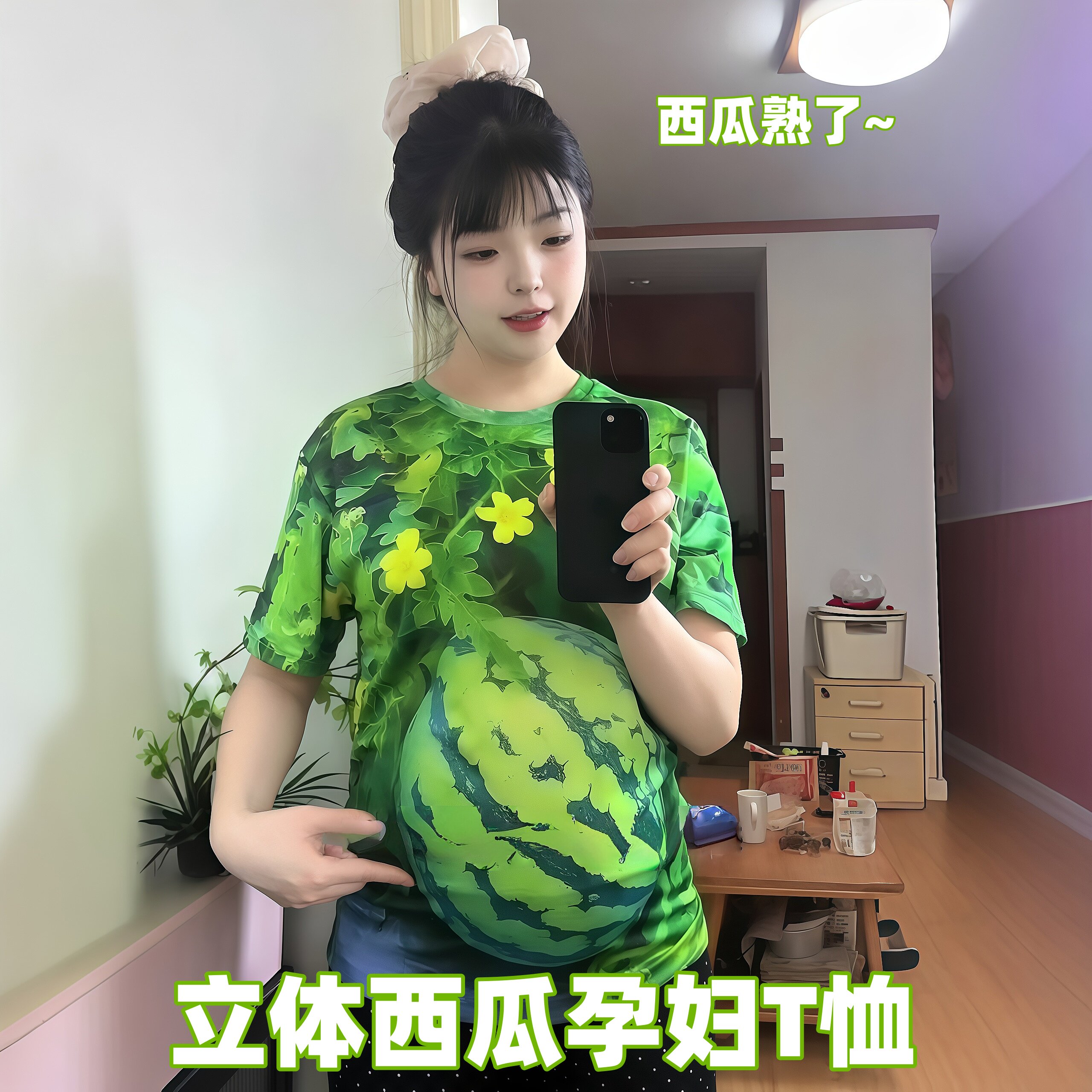 【西瓜熟了~】立体孕妇T