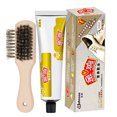 金鸡棕色通用膏体真皮保养油鞋刷