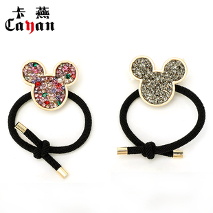 卡燕头绳女头饰品女成人气质水钻花朵发饰皮筋发绳马尾发圈皮套