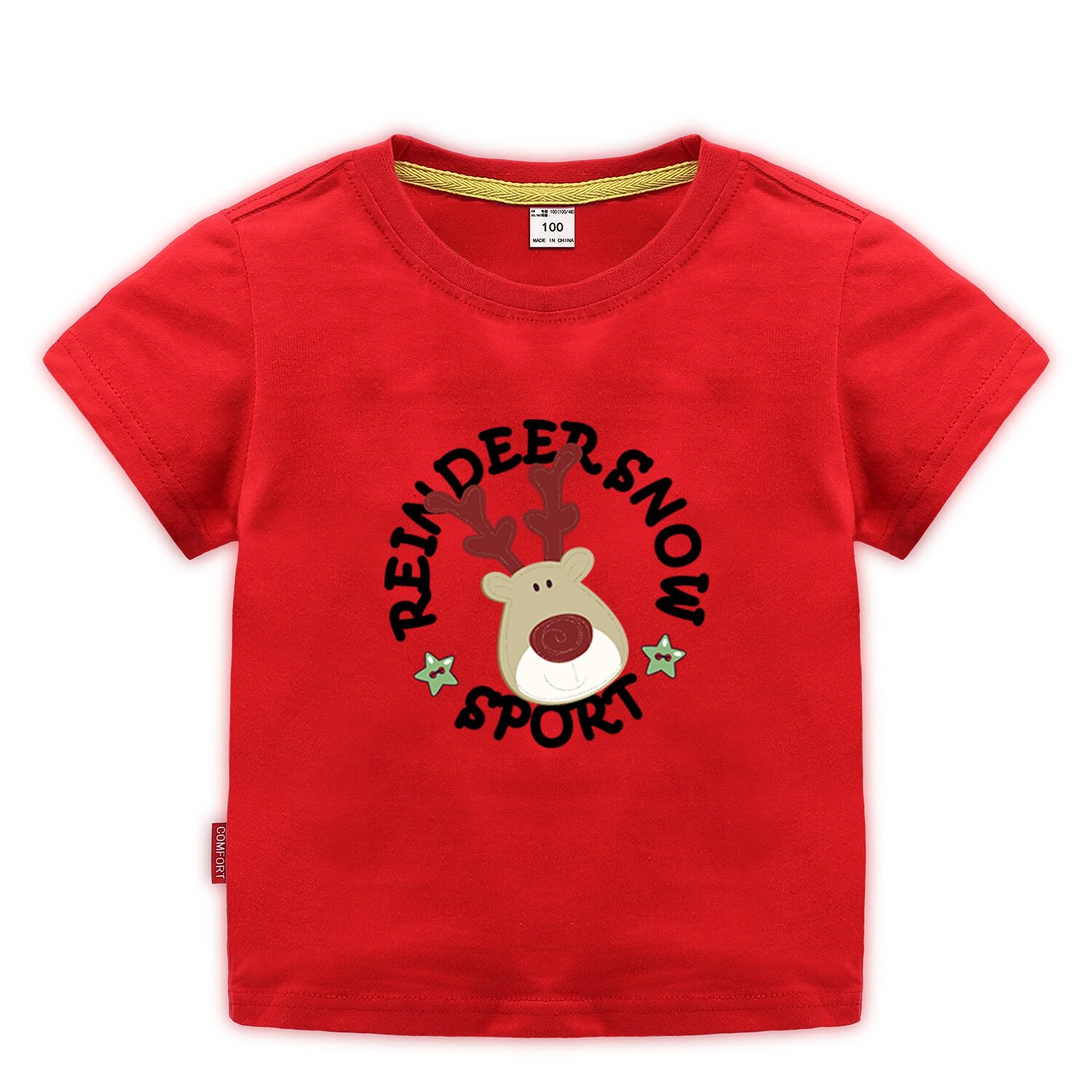 巴拉拉布比童装A类纯棉短袖T恤男女宝宝圣诞鹿印花夏款婴幼儿上衣,童装/婴儿装/亲子装,T恤,淘宝优惠券,粉丝福利购,淘宝优惠卷