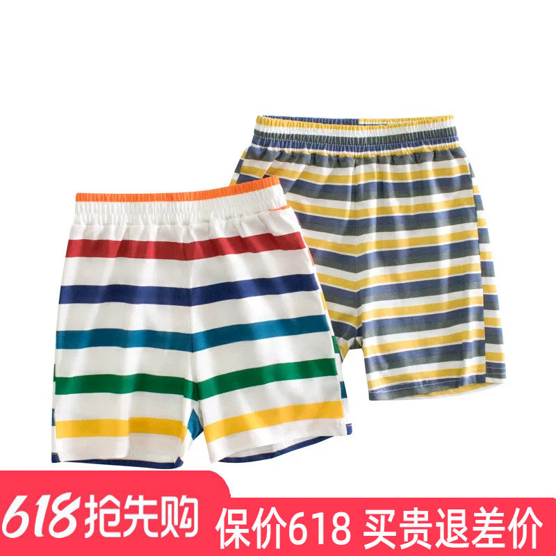 男童短裤中小童纯棉裤子男孩宝宝五分裤2026夏季新款条纹薄款裤子