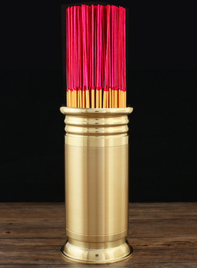 纯铜素面光身香筒装香家用供奉香桶放线香竹签香香桶佛前供佛香筒