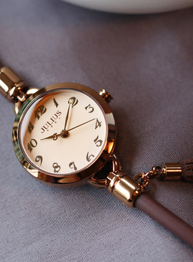 julius聚利时女士手表细表带正品韩国时尚潮流防水秀气女表复古表
