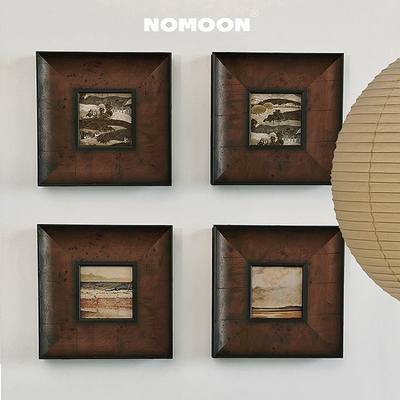 重工原木老钱风中古装饰画