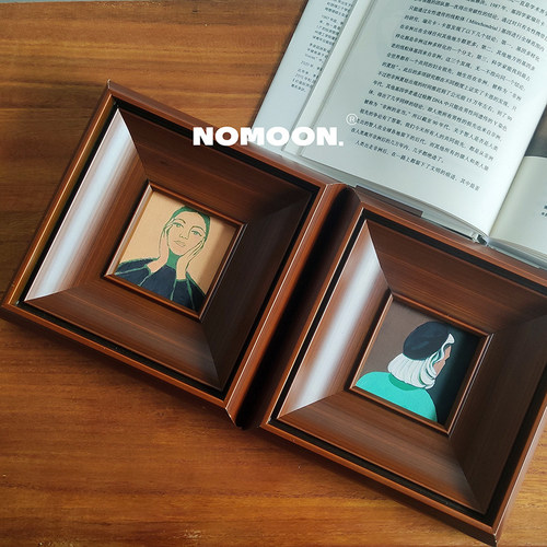 nomoon中古实木画框小众复古