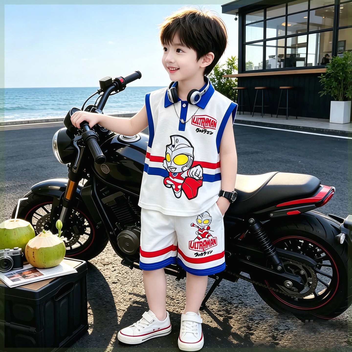 奥特曼男童炸街套装夏装2026新款