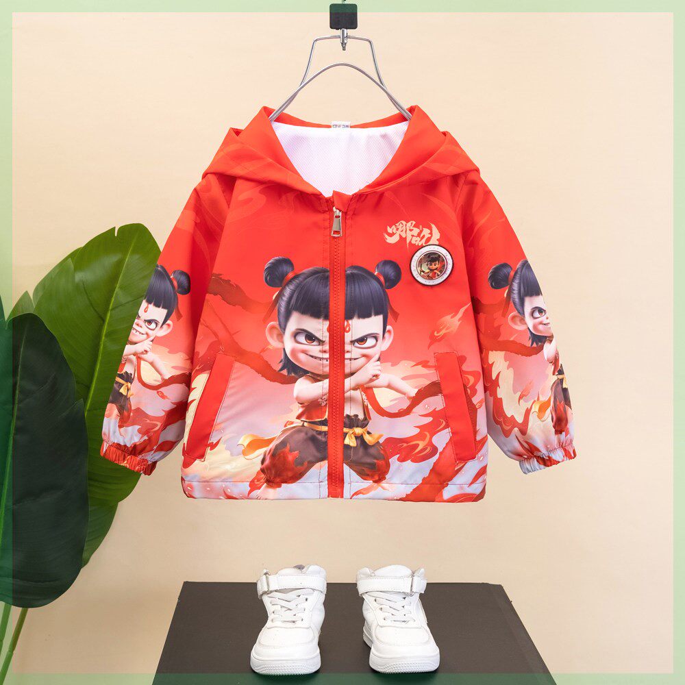 2026春季网红儿童春天新款上衣哪吒男女孩冲锋衣哪咤衣服男童外套