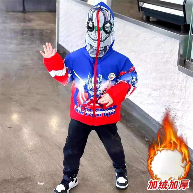 奥特曼衣服男童棉服儿童棉衣加绒