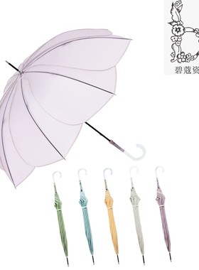 日本because晴雨两用花瓣透明伞 长柄8骨防风雨伞女创意再生材料
