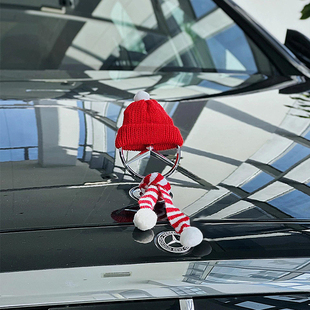 奔驰车标平安圣诞节立标小红帽子摆件新年围巾春节元 饰品 旦汽车装